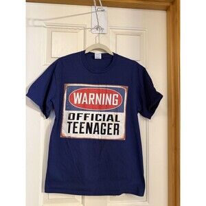 WARNING OFFICIAL TEENAGER T Shirt (Graphic Tee) Black Medium Cotton Mens
